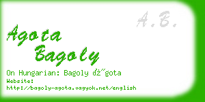 agota bagoly business card